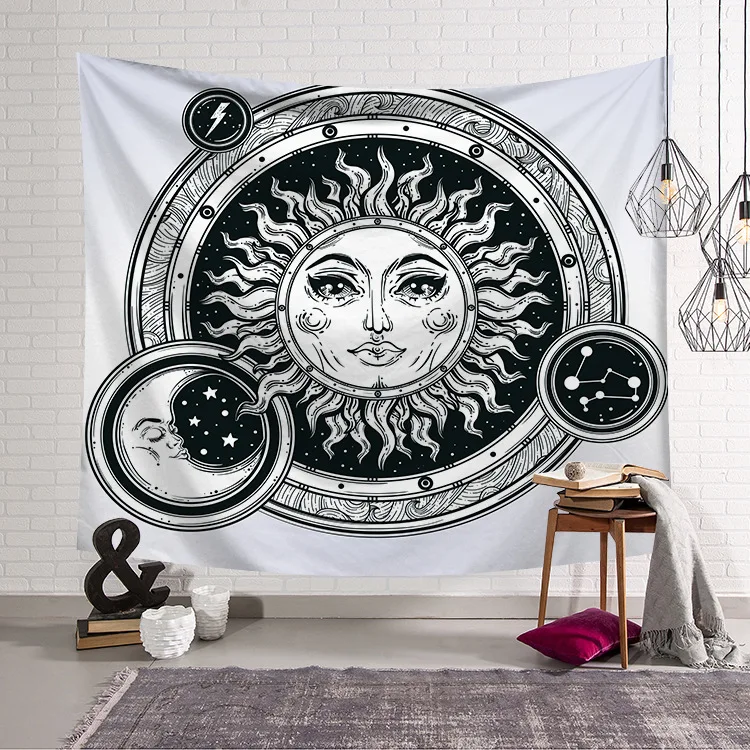 Sun Moon Gobelenas Visatos gobelenas antklodė Siena HangingWall Didelis Meno Paplūdimio Rankšluostį kiliminė danga, Sienos Kilimas 200x150cm Bohemijos gobelenas