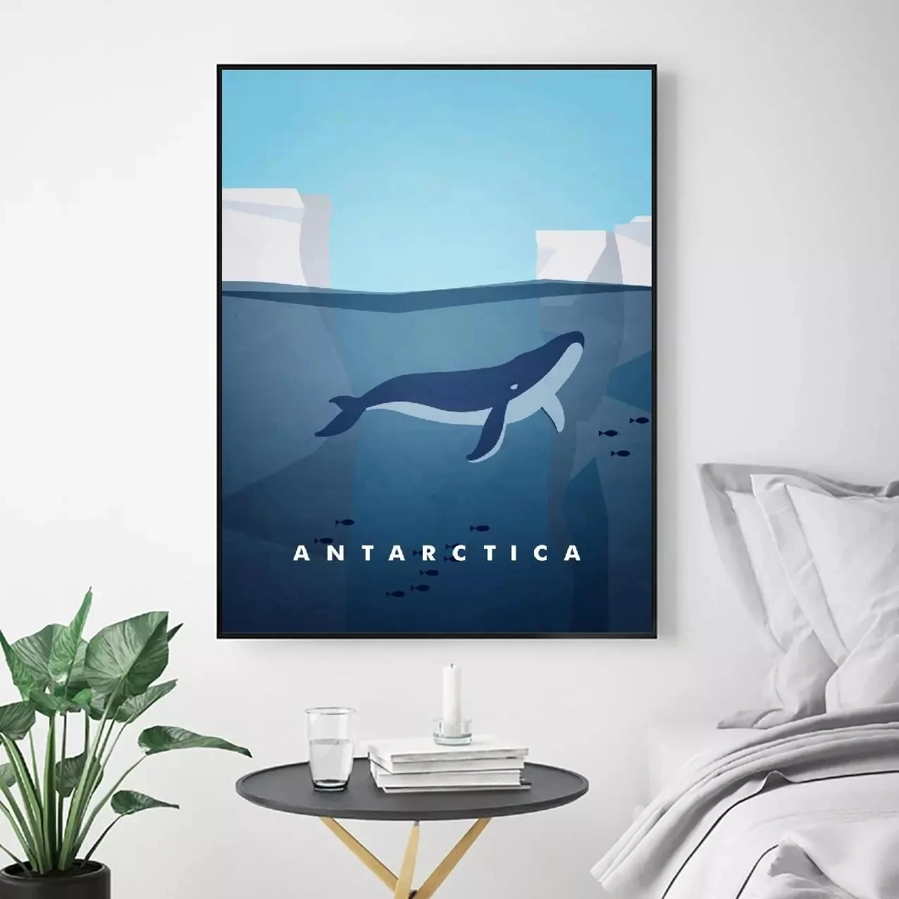 Namų dekoro Drobės Antarktida Kelionės HD Spaudinių Animacinių filmų Ryklys Paveikslų Modulinės Nuotraukos Sienos Meno Plakato Meno kūrinius Ne Įrėminti