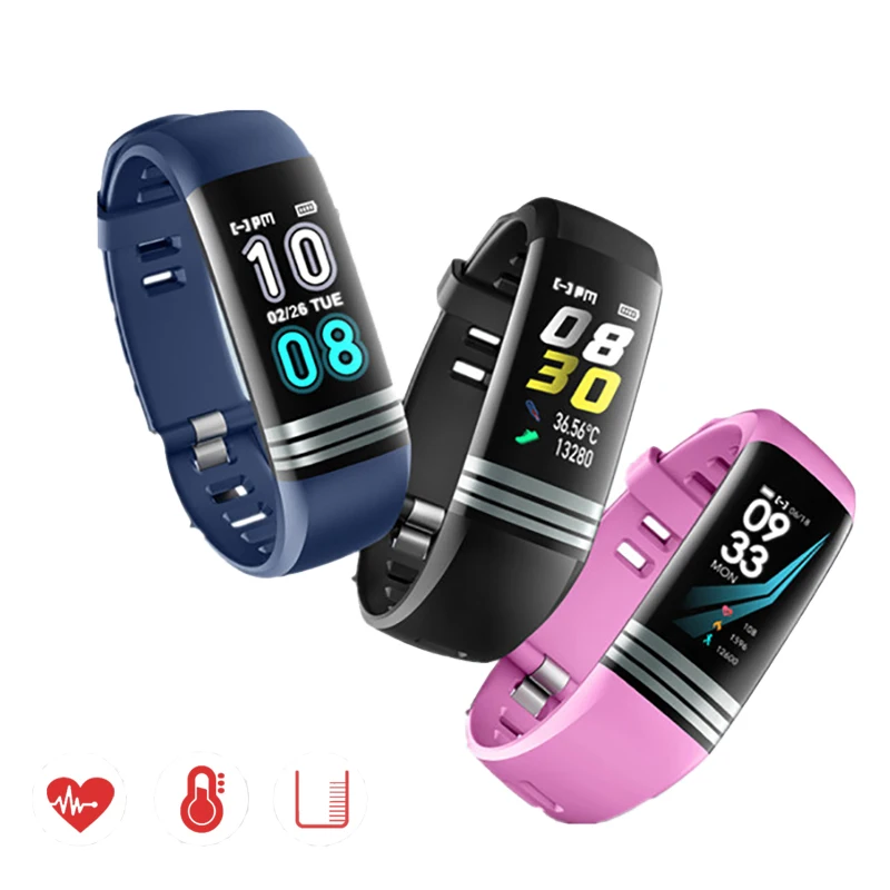 2020 Fitneso Apyrankę Kūno Termometras Smart Apyrankę Fitness Tracker Smart Watch Širdies Ritmo Monitorius 