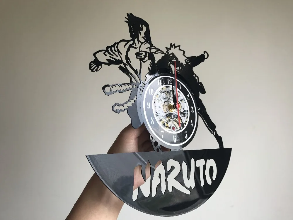 Naruto Vinilo Sienos Laikrodį, Meno Dovana Kambarys Modernių Namų Rekordas Derliaus Apdaila