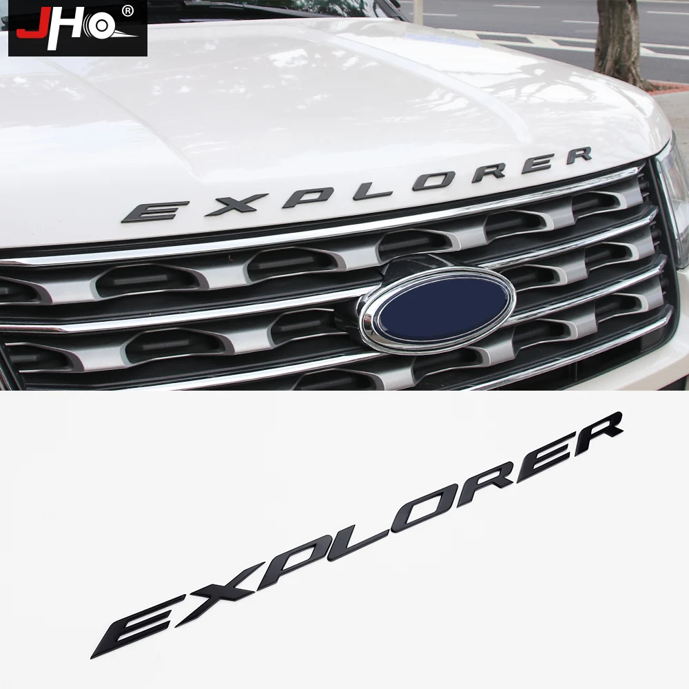 JHO Automobilių Galva Metalo Lipdukai Gaubtu Emblemų Decal Gaubtu Ženklelis 2011-2019 Ford Explorer 13 14 15. 2016 M. 2017 m. 2018 m Užrašu Stilius