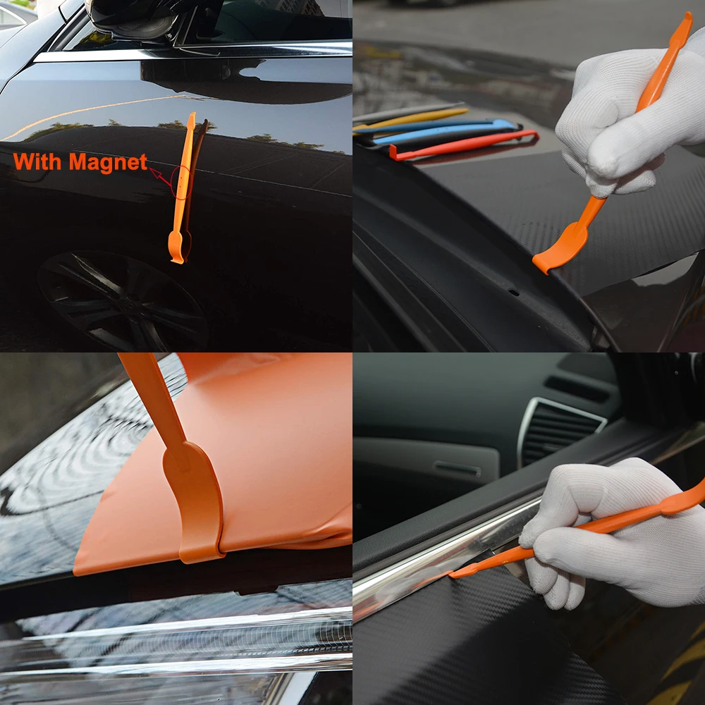 EHDIS Automobilių Prekės Įrankių Rinkinys Anglies Pluošto Vinilo Įvyniojimas Įrankiai Lango Atspalvis Magnet antgalis langams Minkštas Wrap Grandiklis Cutter Auto Priedai