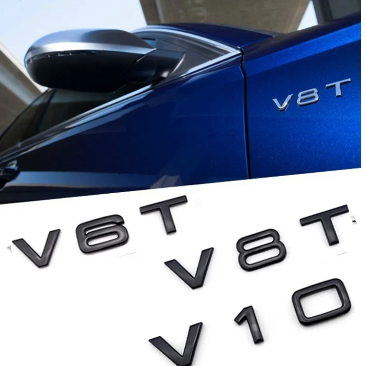 2vnt Originalus ABS V6T V8T V10 automobilio pusėje, kūno papuošalai lipdukas audi sline RS QUATTRO A1 A3 A4 A5 A6 A7 A8 Q3 Q5 Q7 TT S