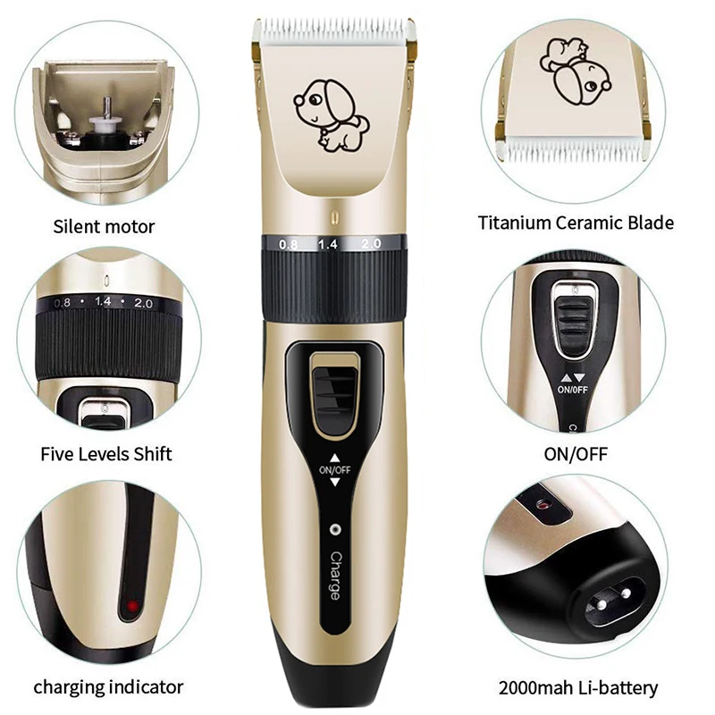 Elektros Šunų Plaukų Žoliapjovės USB Įkrovimą, naminių Gyvūnėlių Plaukai Clipper Įkrovimo Mažai triukšmo Kačių Plaukų Valiklis Viliojimo Plaukų Pjovimo Staklės