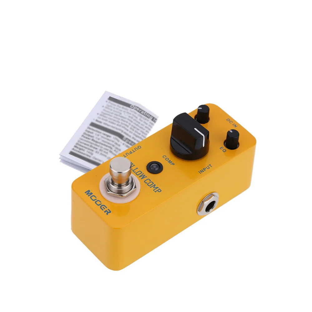 Mooer Geltona Comp Micro Mini Optinė Kompresoriaus Efektas Pedalo Elektrinės Gitaros Tiesa Apeiti