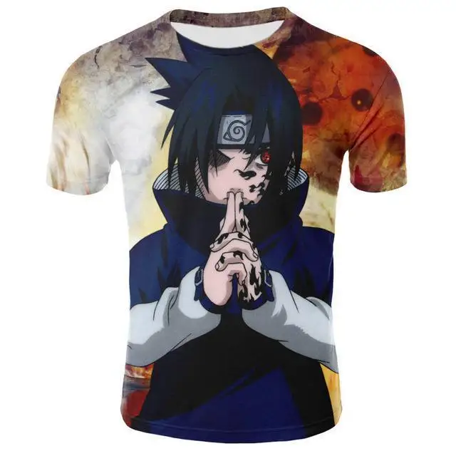 Didmeninė 2020 metų Vasaros vaikų Naujasis Japonijos Anime Naruto Uchiha Sasuke Itachi berniukas 3D spausdinimo vyriški laisvalaikio marškinėliai