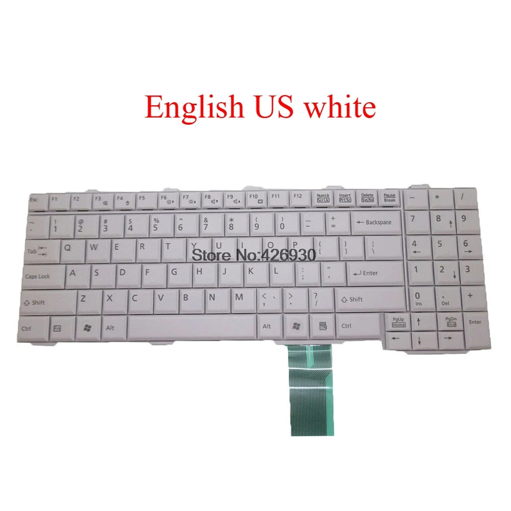 Nešiojamas US Klaviatūra Fujitsu Už LifeBook AH550 N860-7644-T088 CP424744-01 N860-7644-T001 CP424748-01 anglų Baltas/juodas naujas