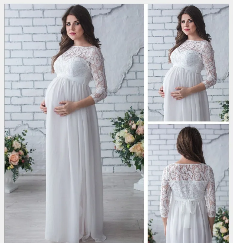 S-2xl Motinystės Suknelė Nauja Mados Nėščių Moterų Nėriniai Suknelės Maxi Suknelė Balta Suknelė, Vestuvės Fotografijos Ilgos Suknelės Y331