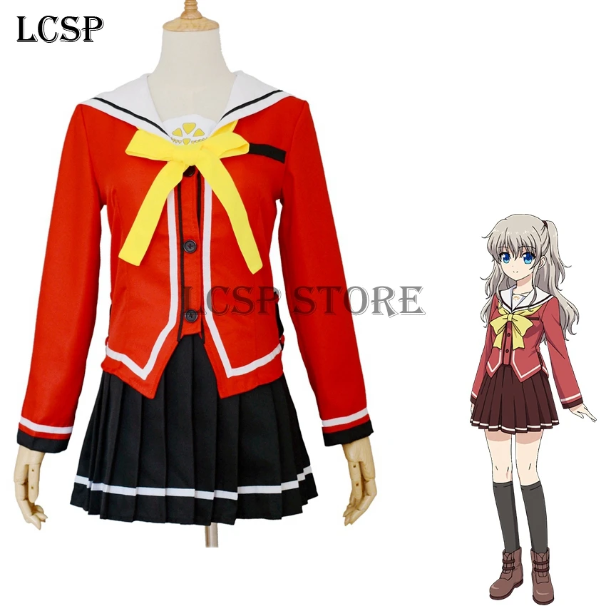 LCSP Charlotte Tomori Nao Japonų Anime Cosplay Kostiumai, Suaugusiųjų Mergaitės mokyklinę Uniformą Suit Apranga, Drabužiai