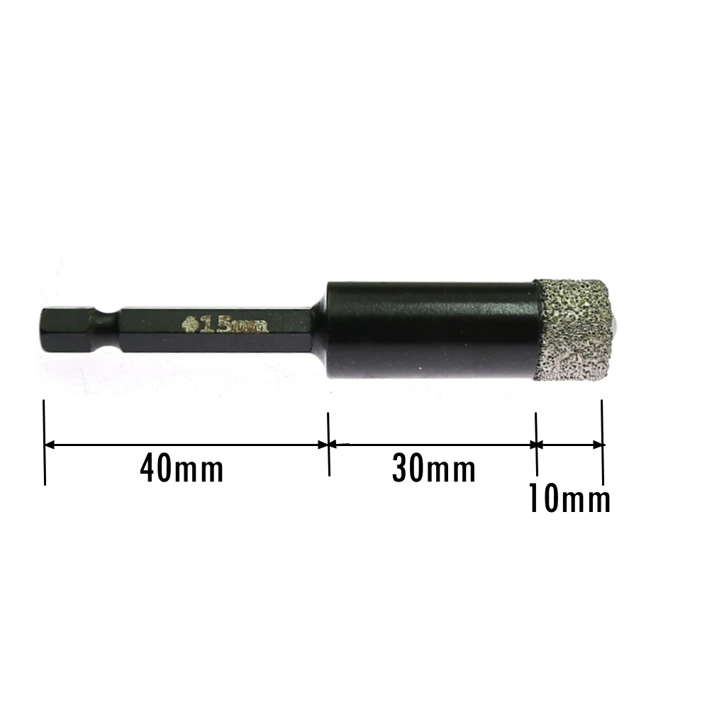 5 vnt / set Brazed Diamond Core Grąžtas Skylę Atidarymo Pamatė, 6mm/8mm/10mm/12mm/15mm už Akmens, Granito Mable