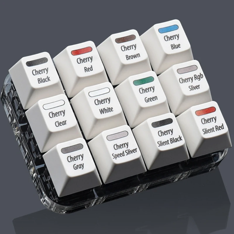 2021 Naujas Baltos spalvos Keycaps Testavimo Įrankis Cherry MX 12 Jungikliai Klaviatūros Testeris Rinkinys