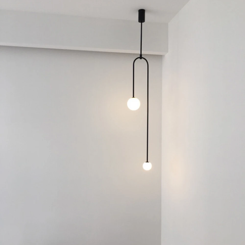 Paprasta Kūrybos sieniniai šviestuvai Šiaurės šalių šiuolaikinės kabo lempa Galerija Miegamasis restoranas Namų meno Apdaila metalo apšvietimas