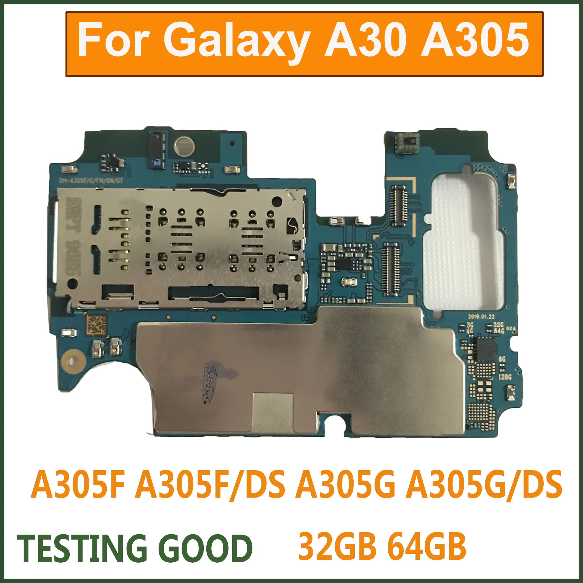 Originalus Plokštė Samsung Galaxy A30 A305 A305F A305F/DS A305G/DS Atrakinta mainboard plokštė 32GB 64GB Logika Lentos