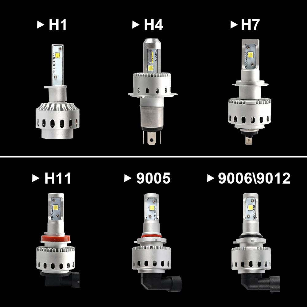 H4 LED H7 Lemputės XHP-50 Automatinis priekinių Žibintų 7S 40W 8000LM H1 H11 9005 HB3 9006 HB4 9012 6500K canbus Belaidžio integruota Automobilio Stiliaus