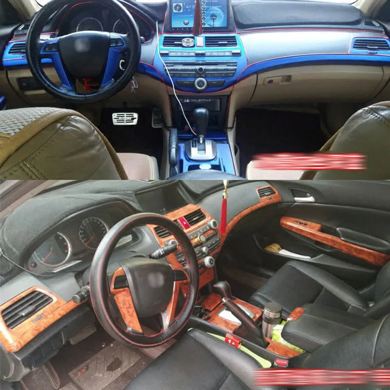 Automobilių Stiliaus Naujas 3D Anglies Pluošto Automobilio Salono Konsolė Spalvų Kaita, Liejimo Lipdukas Lipdukai Honda Accord 8