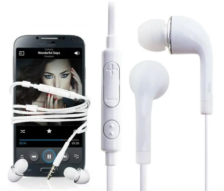 20pcs/daug Didmeninės Mobiliojo Telefono Ausinių 3,5 mm Lizdas Universalus in-ear Ausinės Su Mic Muzikos Valdymo iPhone Samsung S4 J5
