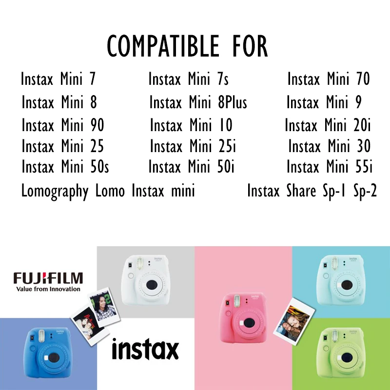 10-100 lakštai Fujifilm instax mini 
