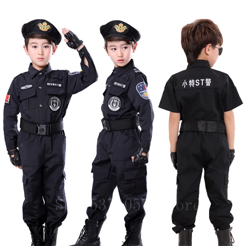 Vaikams Išgalvotas Policininko Uniformą Helovyno Cosplay Šalies Policijos Moters Kostiumai Trumpas&Visas Karnavalas Berniukai Dovana Drabužių Rinkinys