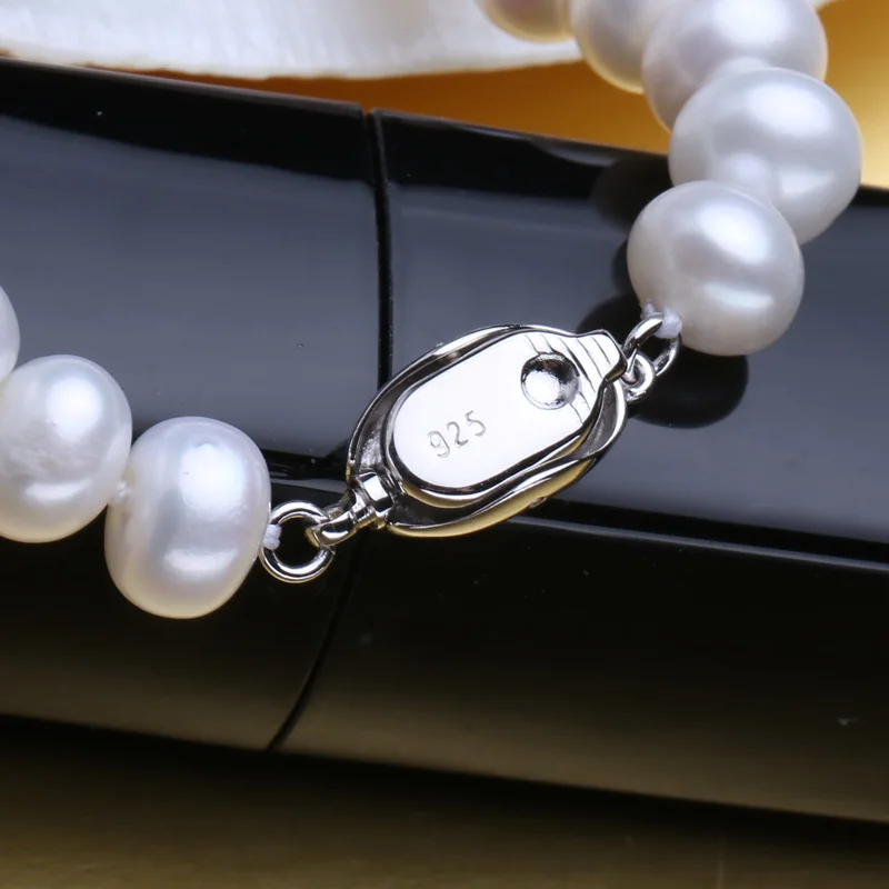 FENASY bauda AAAA aukštos kokybės natūralių gėlavandenių perlų vėrinį moterų 3 spalvas 8-9mm perlų papuošalai 45cm choker karoliai