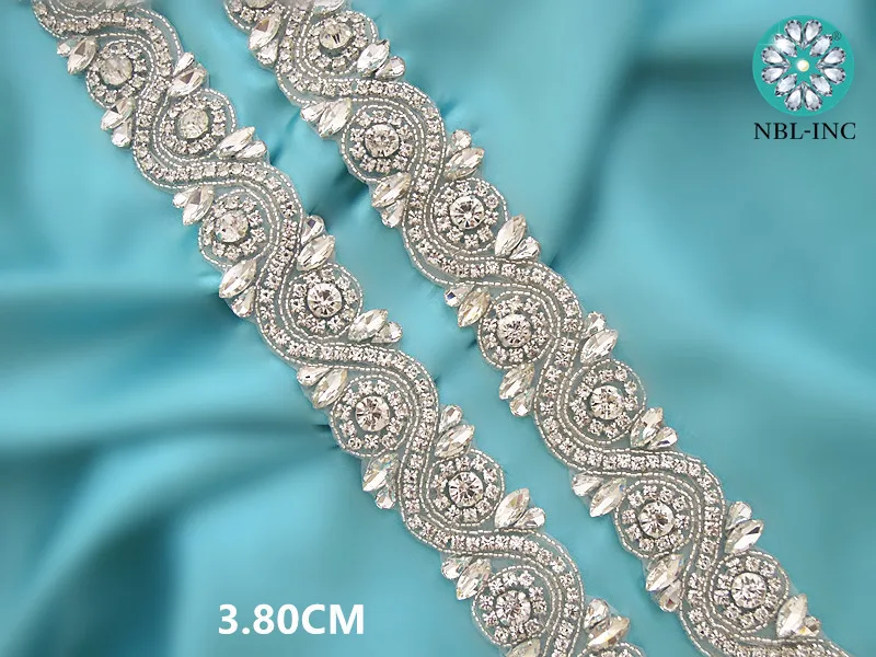 (5 metrų) Didmeninės vestuvių zawalcowany siuvimo sidabro krištolas kalnų krištolas aplikacijos, apdailos geležies vestuvių suknelė varčios diržo WDD0272