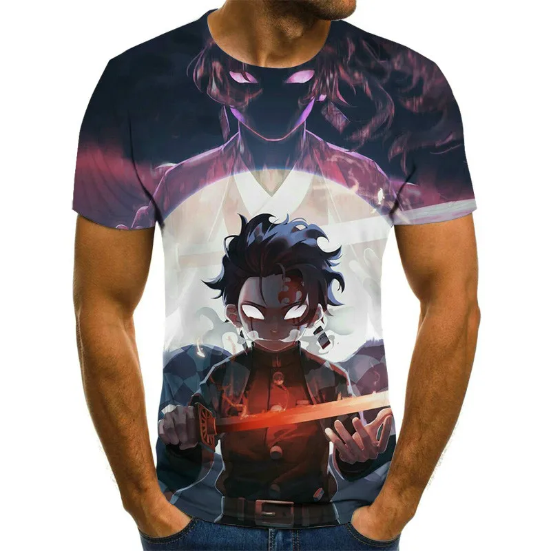 2020 Anime Harajuku Drabužiai, vyriški Vasaros T-shirt 3D Mados T-shirt Didelio Dydžio vyriški T-shirt Streetwear Punk T-shirt