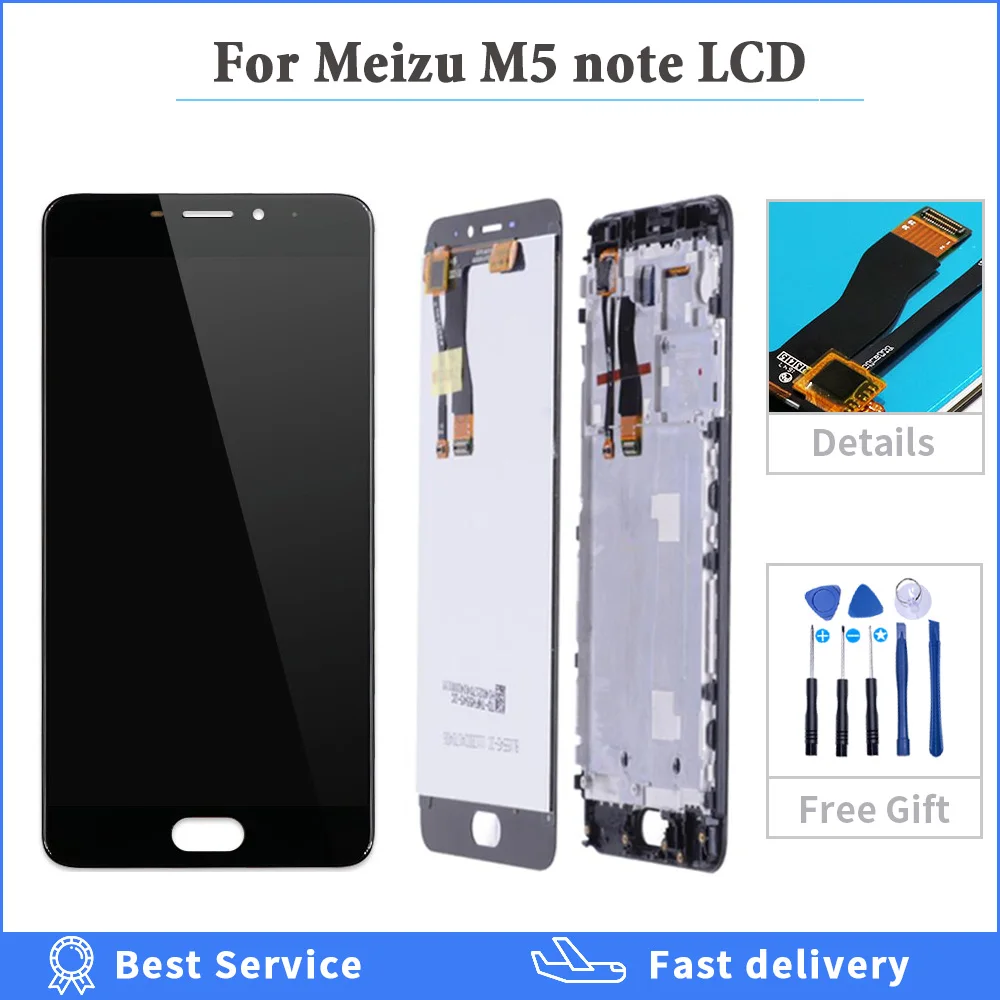 Už Meizu M5 Pastaba LCD Ekranas Jutiklinis Ekranas skaitmeninis keitiklis M621H M621Q M621M M621C Už Meizu M5 Pastaba LCD Su Rėmu Ekrano Pakeitimas