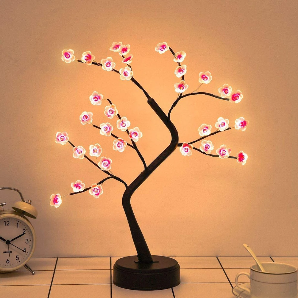 VKTECH 36LED Stalo Lempa Šviesos Slyvų Medį, Gėlę, Medį, USB Naktį Šviesos Namų Puošybai Šalis Kalėdos, Kalėdos, Vestuvės Miegamojo Puošimas