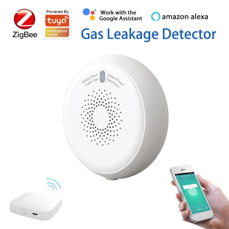 ZigBee Smart Dujų Nuotėkio Detektorius Degiųjų Jutiklis Tuya / Smart Gyvenimo App Nuotolinio Valdymo Dirbti su Alexa 