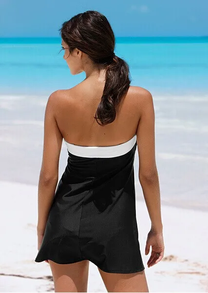 Vasaros Seksualus Bikini Padengti Iki Moterų Šventė Bodycon Off Peties Juoda Kratinys Maudymosi Kostiumėlį Paplūdimio Mini Suknelė Paplūdimio Skraiste De Plage