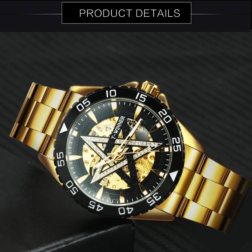 Aukso laikrodis Vyrams, Automatinis Laikrodžiai Mens 