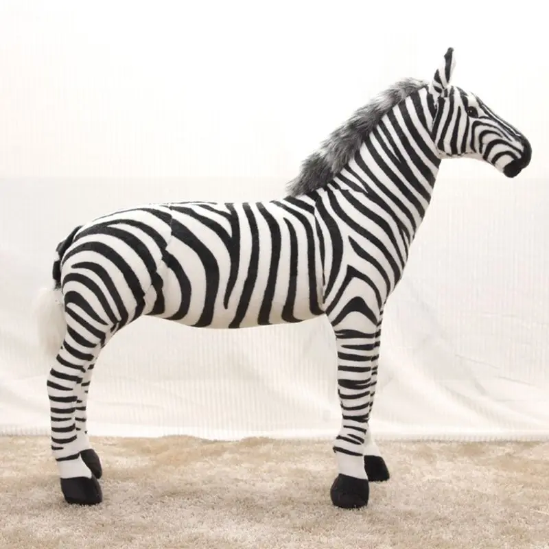 37cm 45cm 56cm Minkšti Kimštiniai Pliušinis Gyvūnų Arklių Pagalvę Realus Zebra Žaislai Gimtadienio Dovana Sofos Pagalvėlių Suaugusiems Vaikams