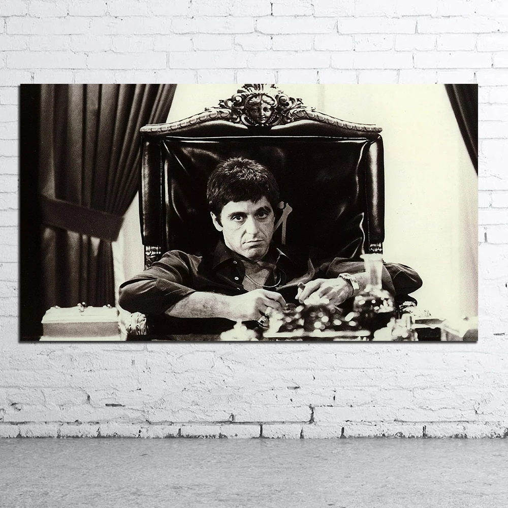 DDHH AL PACINO SCARFACE Filmo Plakatas Namų Puošybai Tapybos Sienos Nuotrauka Kambarį Drobės Juoda ir Balta Pop Artas be Rėmelio
