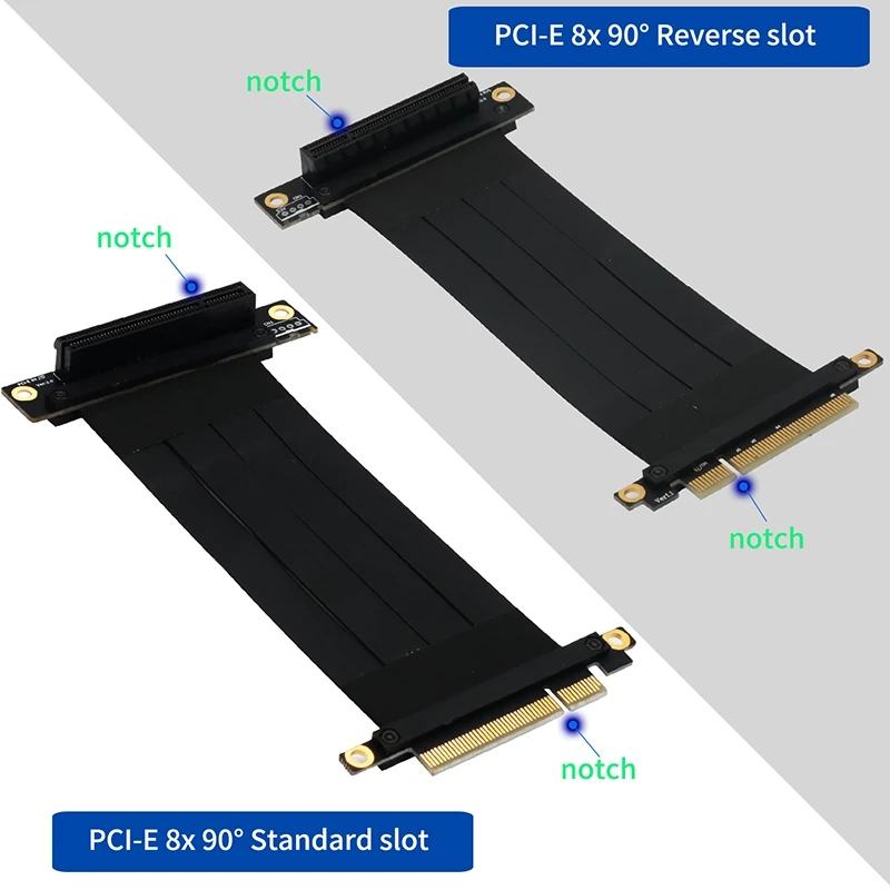 PCI-E 8X ilgiklis su 270° Atvirkštinio PCI-E Lizdą Parama PCI Express 1X/4X/8X/16X Kortelę Stalinį KOMPIUTERĮ