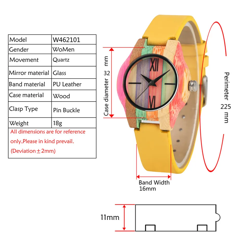 Žavinga Geltona PU Odos, Medienos Žiūrėti Ponios Laikrodis Romėniškais Skaitmenimis Moterų Laikrodžiai Spalvingas Gamtos Medinis Laikrodis Kvarcinis reloj