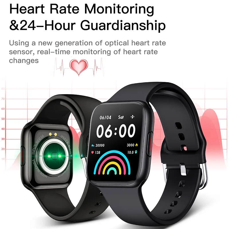 Mados Touch Vandeniui Smart Žiūrėti Rožinė Juosta Spalvotas Ekranas Fitness Tracker Smartwatch Širdies Ritmas, Kraujo Spaudimas Sporto Apyrankė