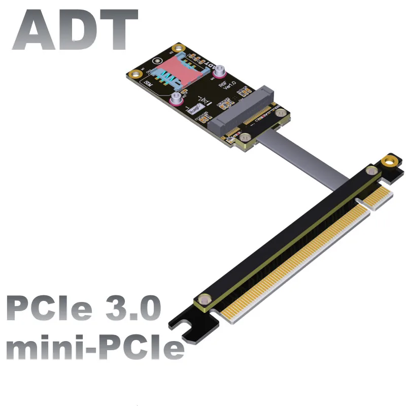 PCIe x16 į mini PCIe ilgiklis paramos belaidžio tinklo kortelė MINI PCI-E pci-e 16x mpcie Lankstus Plokščias Kabelis