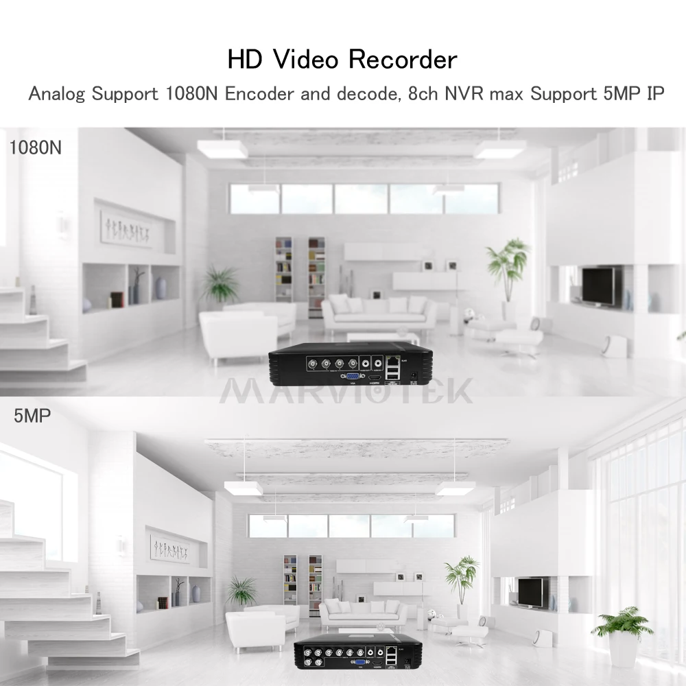 4 Kanalų HAINAUT Mini DVR Vaizdo įrašymo Priežiūros CCTV Saugumo NVR 720P/8CH 1080N Hibridinis DVR Analoginis HAINAUT ONVIF IpCam WiFi