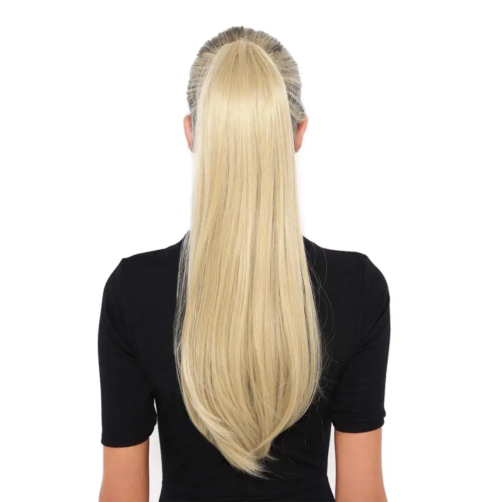 BHF Žmogaus Plaukai surišti į arklio Brazilijos Remy Tiesūs plaukai surišti į uodegą Wrap Aplink Asiūklio perukas 150g Hairpieces Gamtos Uodegos