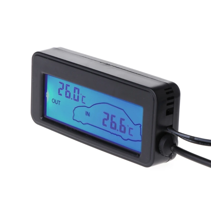 Mini Skaitmeninės Automobilių LCD Ekranas Patalpų Lauko Termometras 12V Transporto priemonių, 1,5 m Kabelis Jutiklis