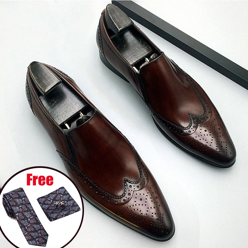 Natūralios odos Vyrai brogue Verslo Vestuvių puotą batai atsitiktinis butas batai senovinių rankų darbo oksfordo bateliai vyrams juoda 2020 m.