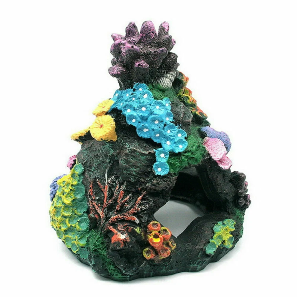 1pc Dervos Coral Rock Augalų Akvariumo Kalnų Apdaila Slepiasi Urve Koralų Rifų Žuvų Bakas po vandeniu Ornamentu