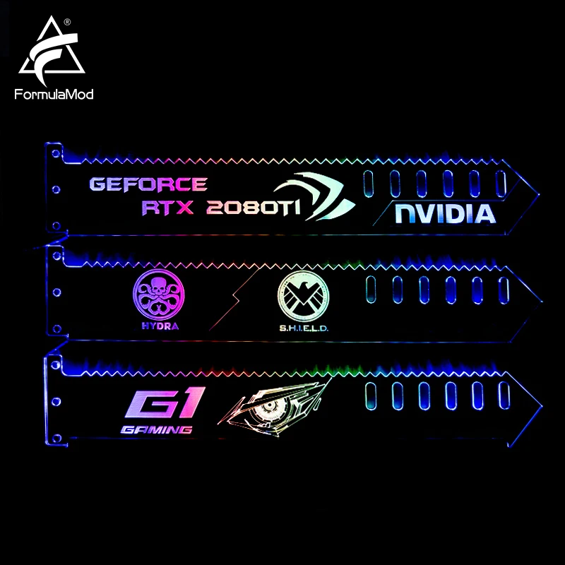 FormulaMod Fm-QJD, RGB GPU Blokuoti Akrilo Laikikliai, Dekoratyvinės Plokštės GPU Turėtojas, 5v 3Pin RGB Synchronizable ASUS AURA