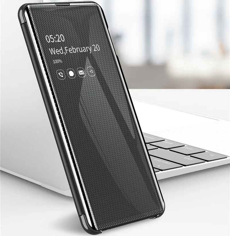 Prabangus Veidrodis, Flip Smart Cover For Samsung galaxy S7 krašto S8 S9 S10 Lite S10 Plius A10 A20 A40 A20E Atveju, atsparus smūgiams Stovėti Coque