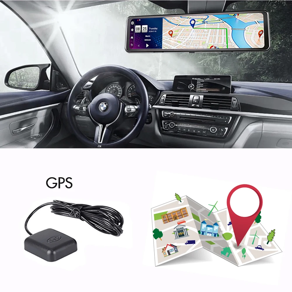12 colių Automobilių Veidrodėliai Android 8.1 dvr Brūkšnys Kamera 1080P dual camera wifi GPS Navigacijos ADAS Nuotolinio automobilio vaizdo stebėjimo