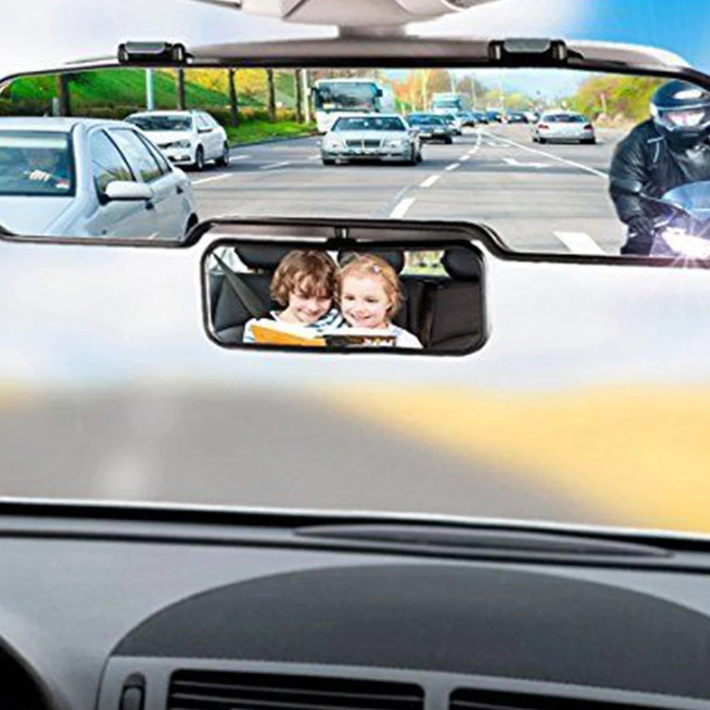 2 In 1 Pasukti Automobilio Galinis Veidrodis Dvigubai Galinio Vaizdo Automobilį Kūdikių Veidrodis Vaikams Universalus Plataus Kampo Saugos Galinė Keliavietė Sėdynė Veidrodis