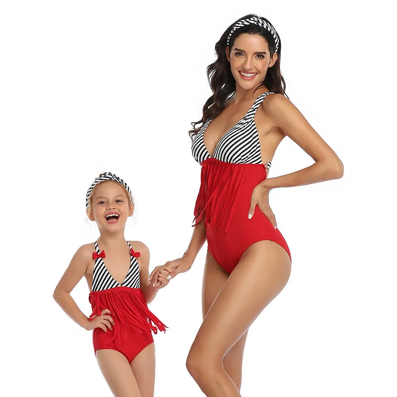 Šeimos Atitikimo Komplektus Moteris& Mergina maudymosi kostiumėlį Mama& Dukra vientisas Bikini Vaikų Maudymosi Kostiumą Vaikas maudymosi Kostiumėliai Paplūdimio Drabužiai