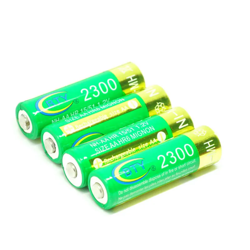 Ping 4X 14500 Įkraunamos NI-MH AA 1.2 v Baterijų 2300mAh Batteria Ląstelių NiMH 14500 Aukštos Kokybės Žibintuvėlis Naujas 2016