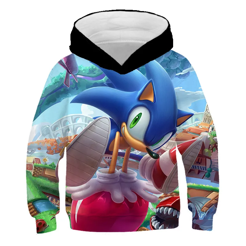 Nauja vaikų hoodie populiarus Sonic the hedgehog spausdinami vaikų berniukas marškinėliai ilgomis rankovėmis hoodie rudenį atsitiktinis hoodie