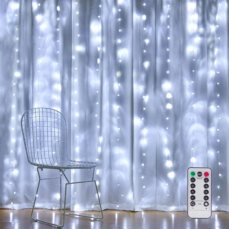 3m LED Pasakų Žibintai Girliandą Užuolaidų Lempos Nuotolinio Valdymo pultas USB String Žibintai, naujieji Metai, Kalėdiniai Papuošalai Kambario, Miegamojo Lango
