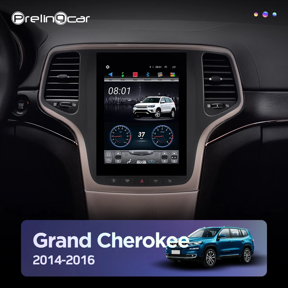 Automobilio Radijas Multimedijos Navigatio Vaizdo Grotuvo Grand Cherokee-2016 M. Tesla stiliaus Vertikalus Ekranas, Stereo Android 9.1